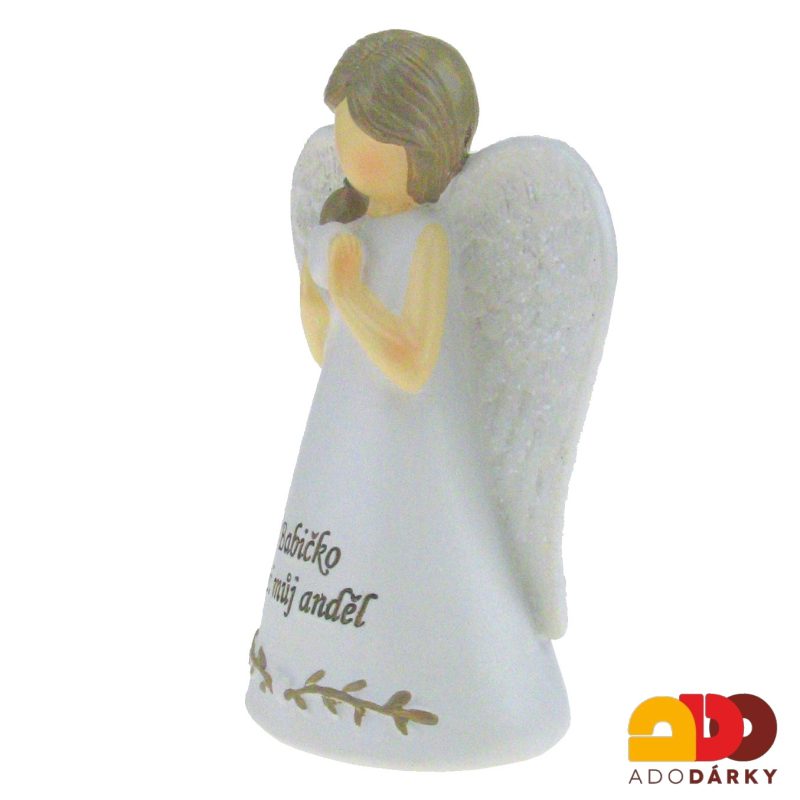 Anděl s ptáčkem "Babičko jsi můj anděl" 10,5 cm