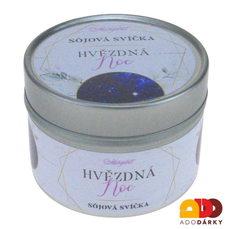 Sójová svíčka v plechové krabičce Hvězdná noc