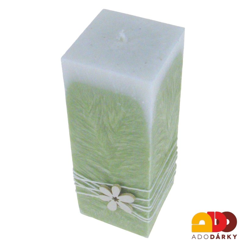 Svíčka kvádr Bergamot a verbena 16 cm