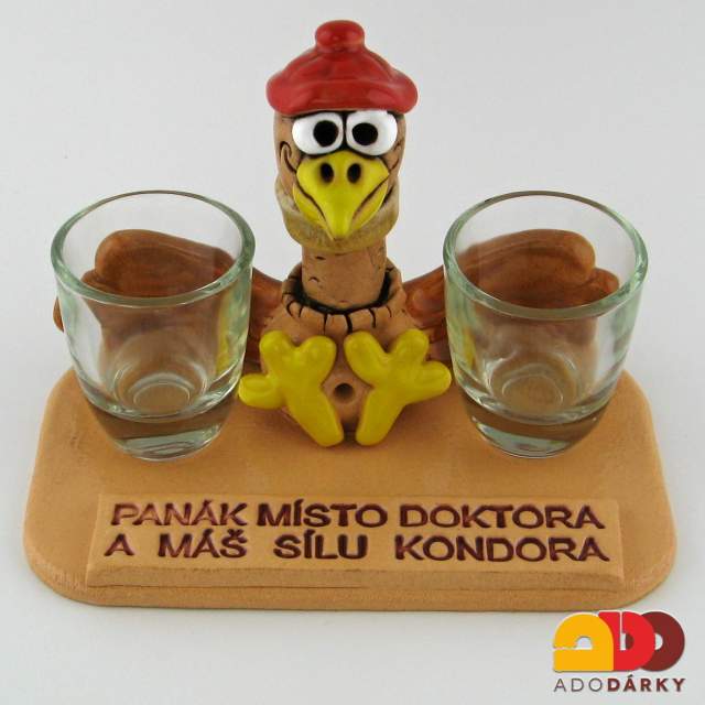 Kondor se štamprlemi a nápisem