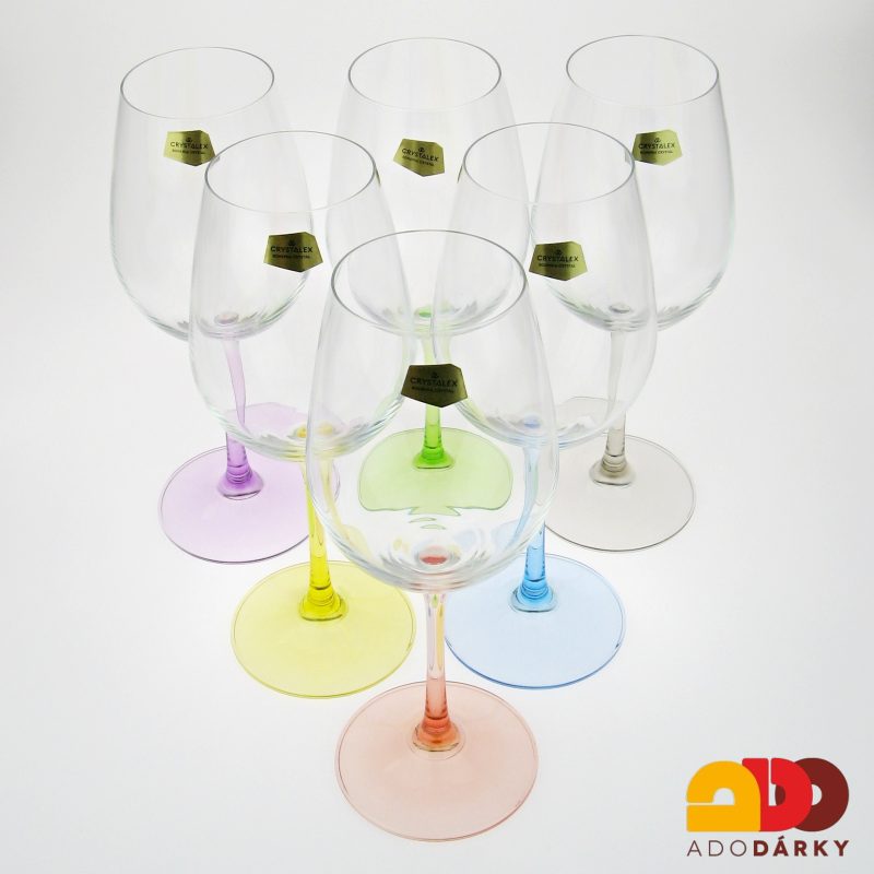 Sklenice na víno Rainbow  350 ml, sada 6 ks