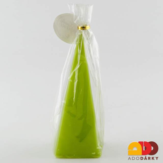 Svíčka jehlan Zelená 15 cm