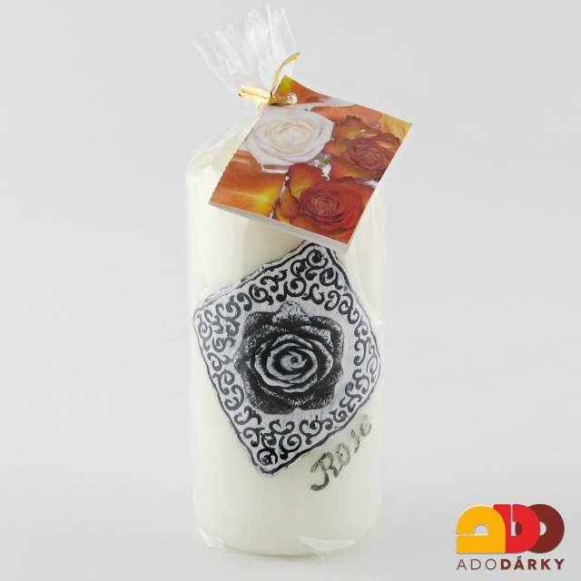 Svíčka válec Black Rose 130 mm