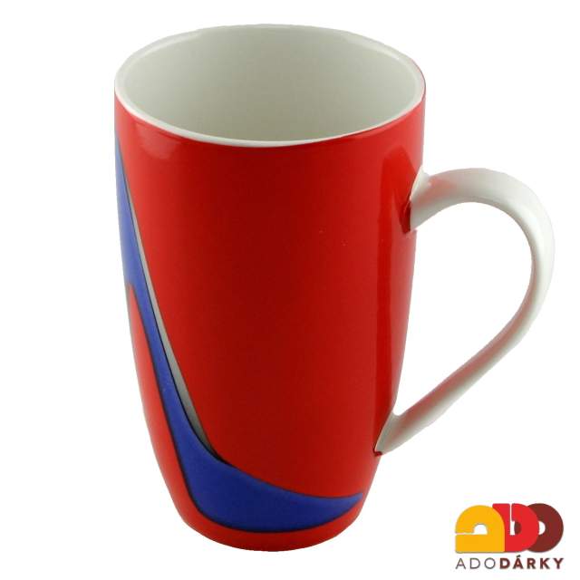 Hrnek červený dámská lodička 420 ml