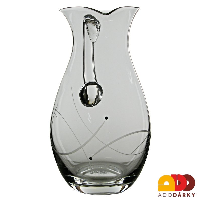 Skleněný džbán čirý Swarovski se dvěma kamínky 1,9 l