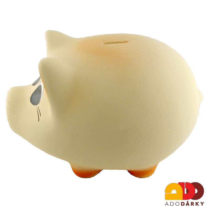 Pokladnička prasátko střední světle žluté 24 cm