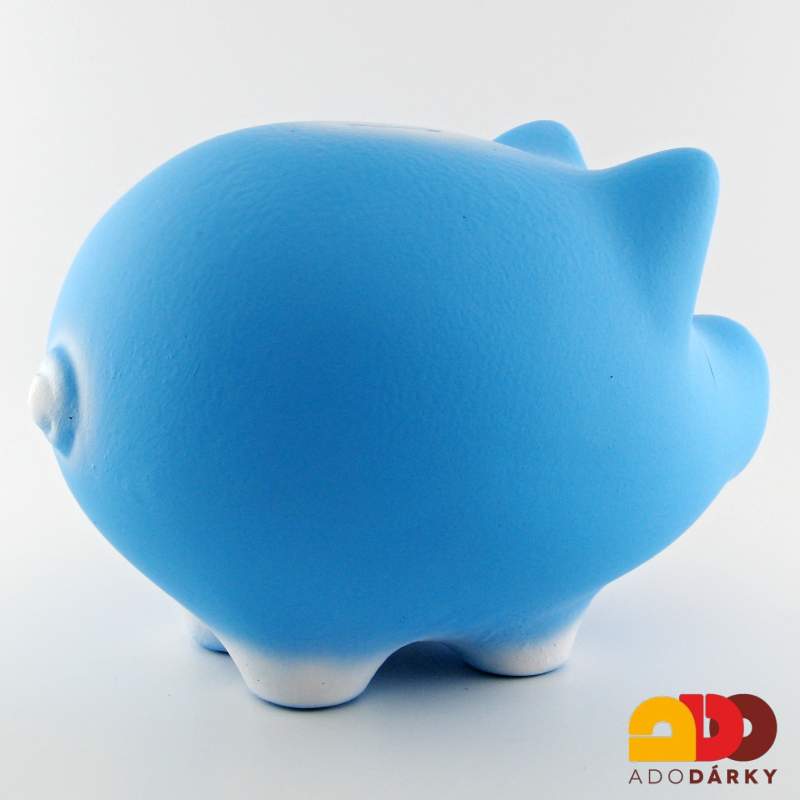 Pokladnička prasátko střední modré 24 cm