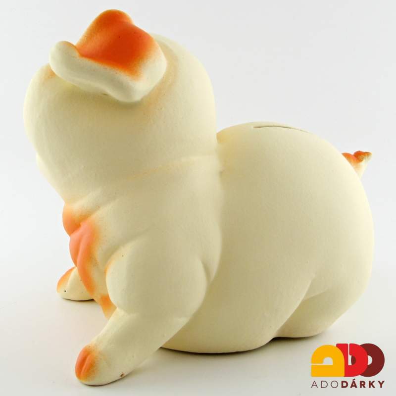 Pokladnička prase střední oranžové 23 cm