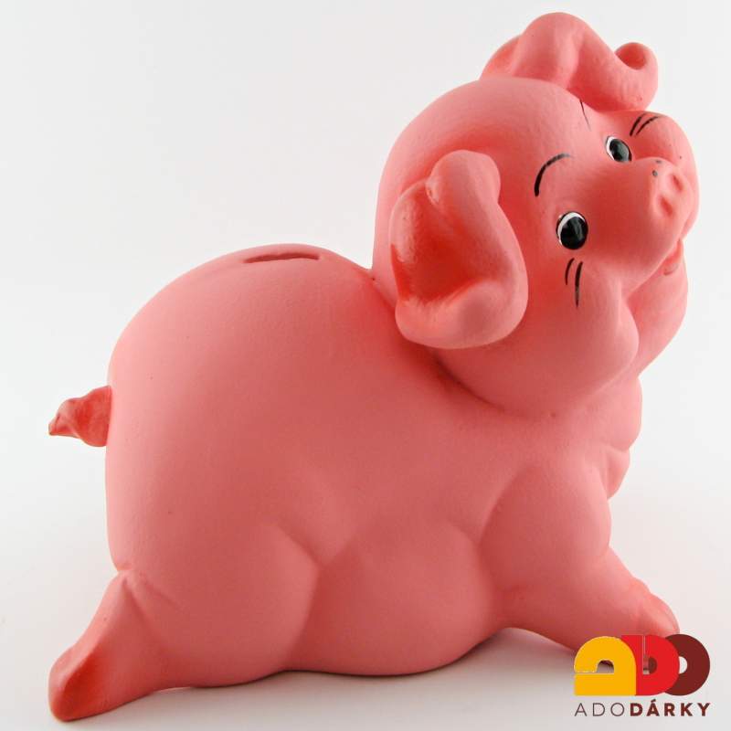 Pokladnička prase střední růžové 23 cm