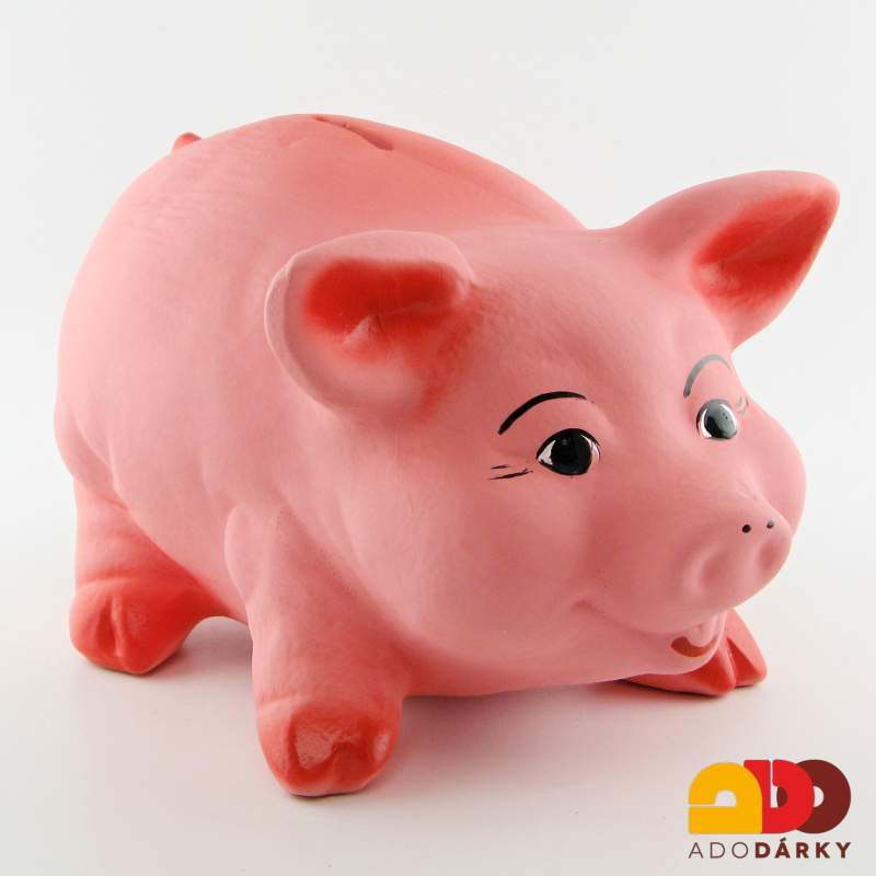 Pokladnička prase střední růžové 24 cm