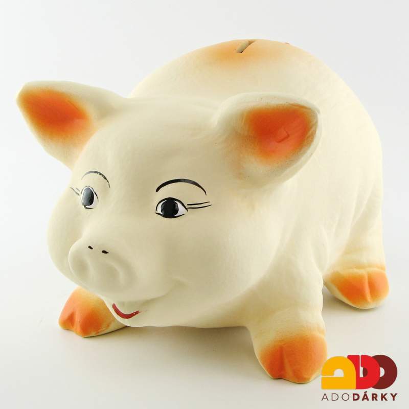 Pokladnička prase střední oranžové 24 cm