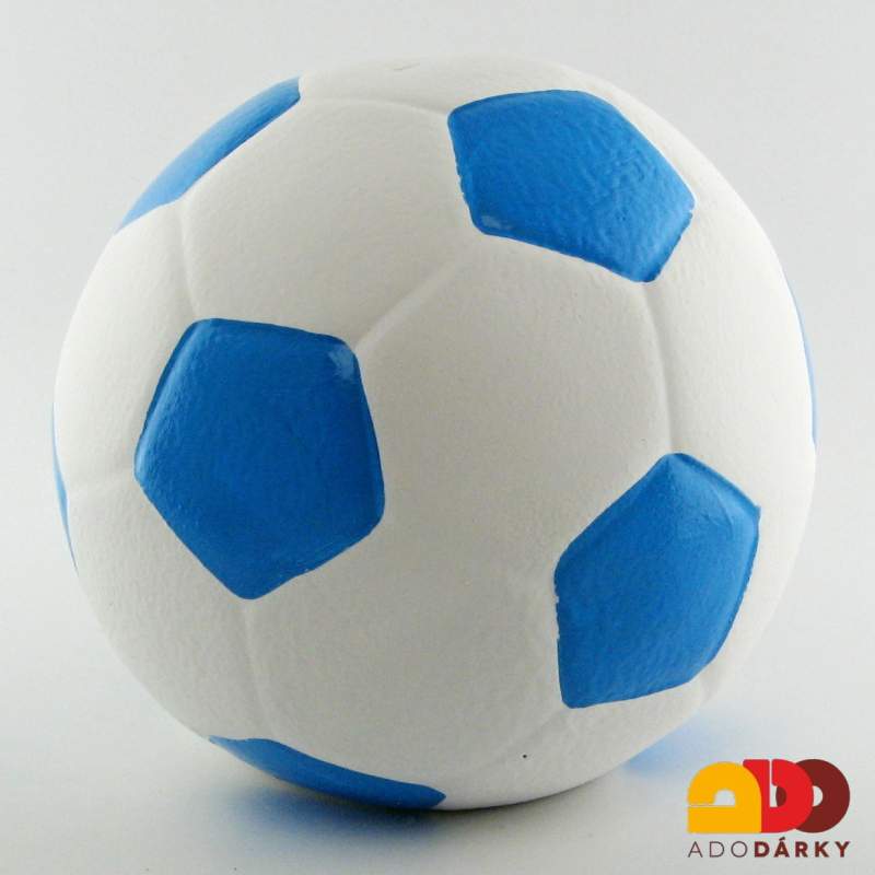 Pokladnička fotbalový míč modrý 17 cm