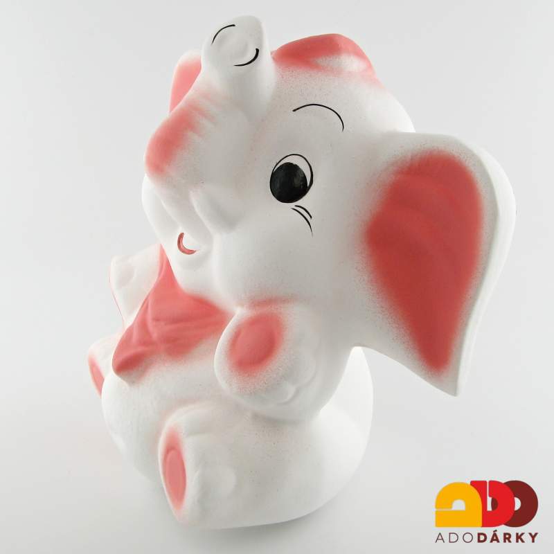 Pokladnička slon obrovský bílý 29 cm