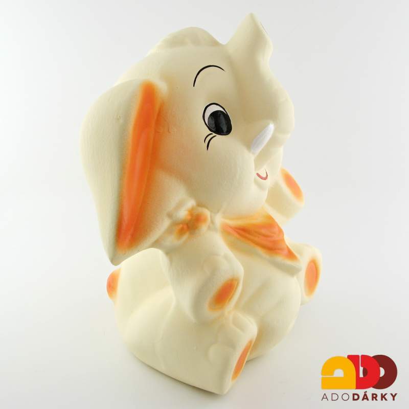 Pokladnička slon obrovský oranžový 29 cm