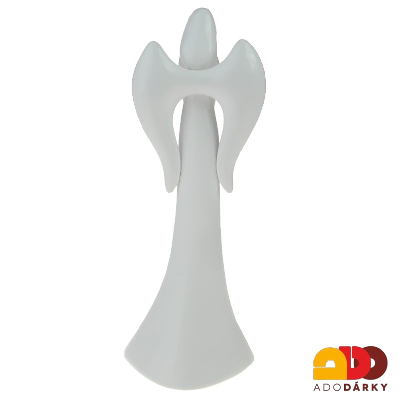 Anděl stojící bílý 26 cm