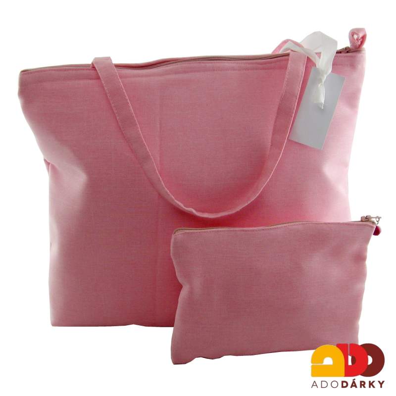 Plátěná taška růžová 33 cm