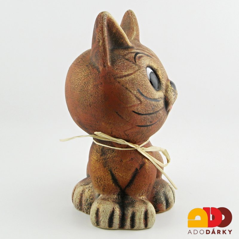 Pokladnička kočka hnědá střední 27 cm