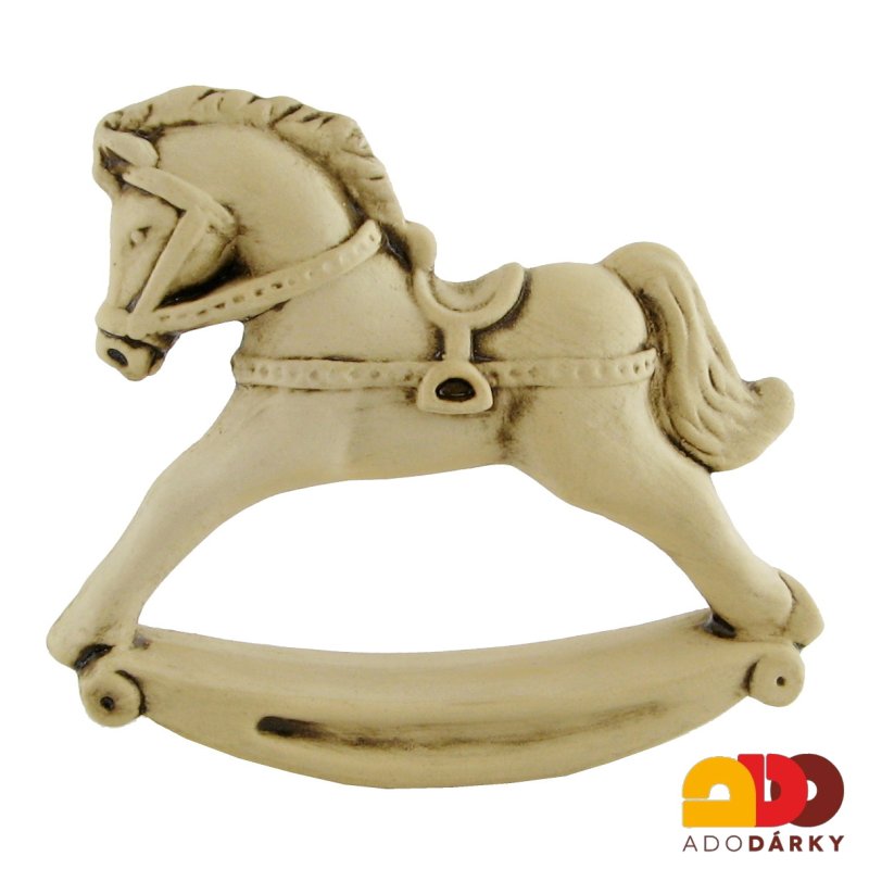 Keramická figurka houpacího koně 13 cm