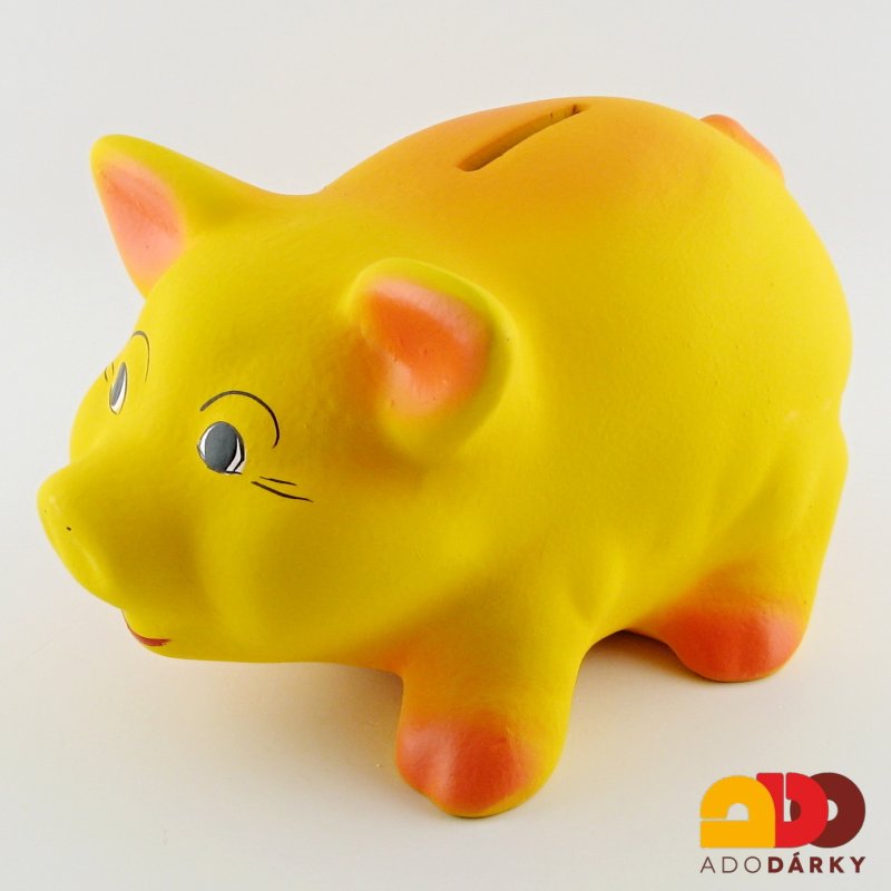 Pokladnička prase střední žluté 24 cm