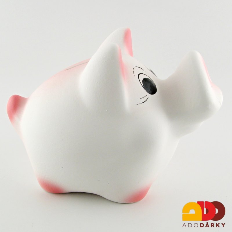 Pokladnička prase bílé 22 cm