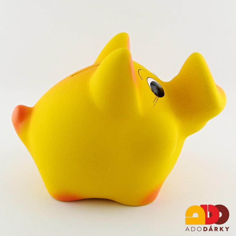 Pokladnička prase žluté 22 cm