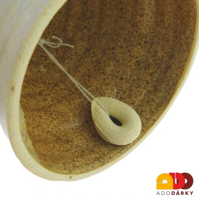 Světlý zvonek s andělem 9,5 cm