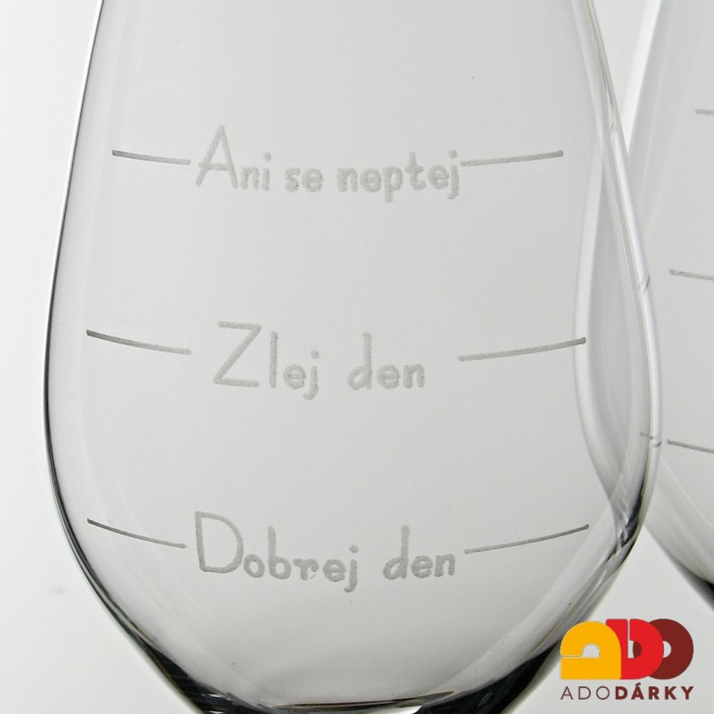 Sklenice na víno Špatný den 360 ml sada 2 ks