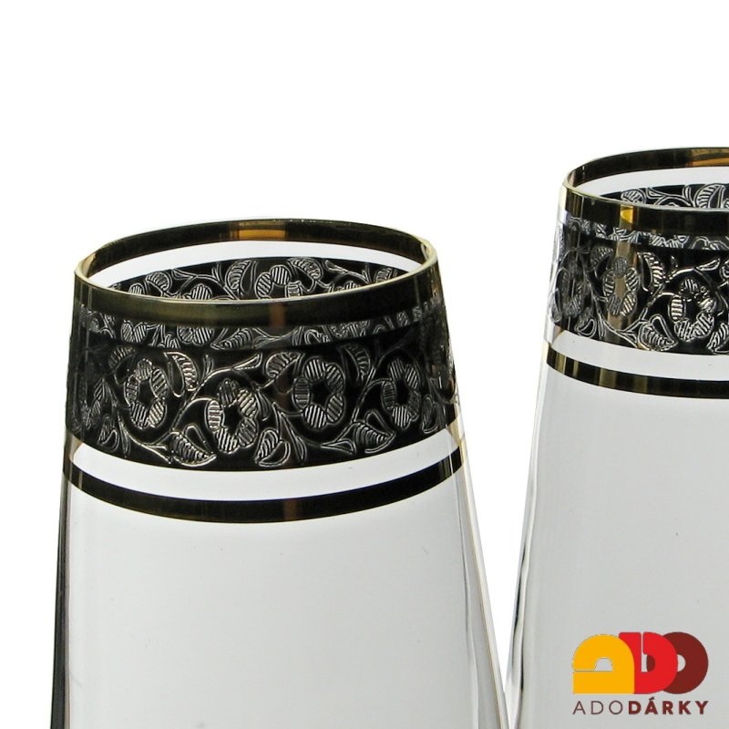 Flétny na šampaňské zlato a platina 210 ml sada 2 ks