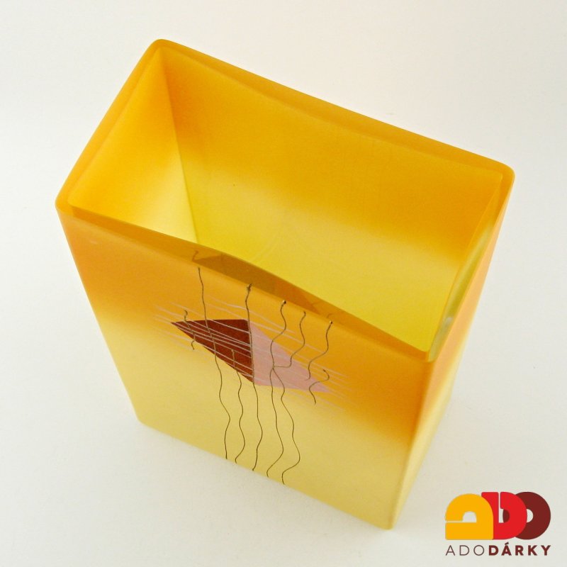 Váza hranatá písková 22 cm