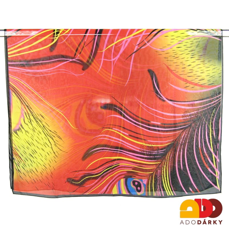 Dámská šála s pavím perem