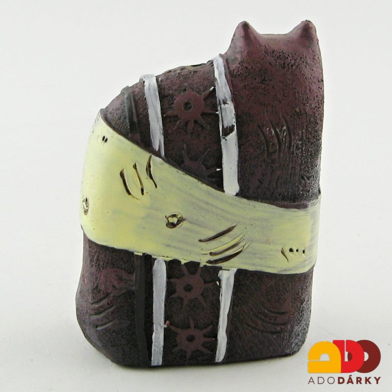 Soška fialová Kočka 7 cm