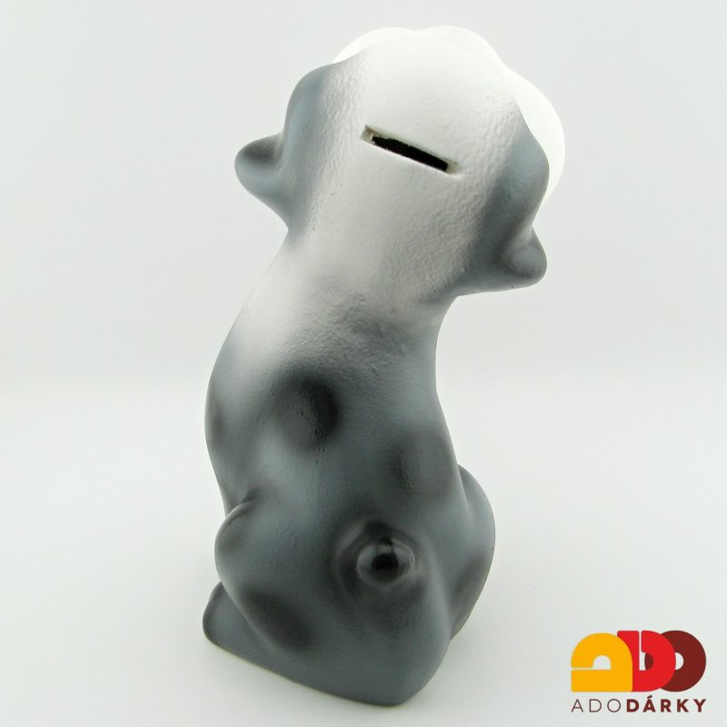 Pokladnička pes velký šedý 29 cm