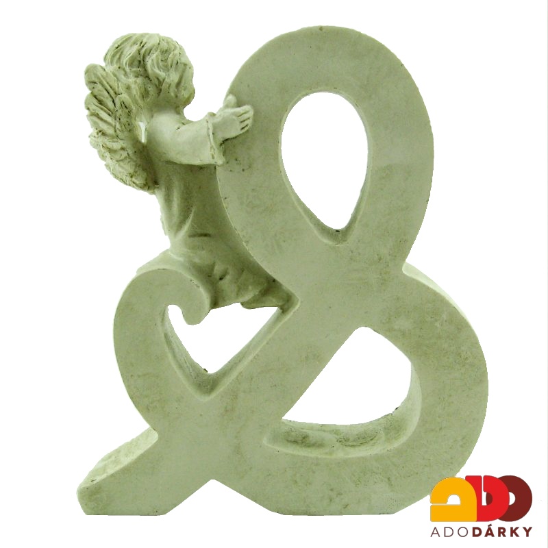 Anděl s písmenem 13 cm