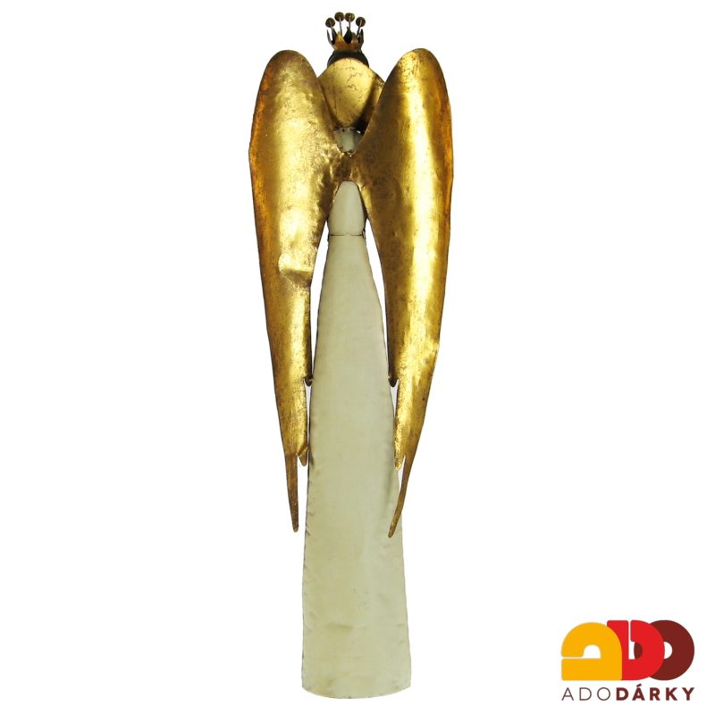 Plechový anděl s korunkou 93 cm