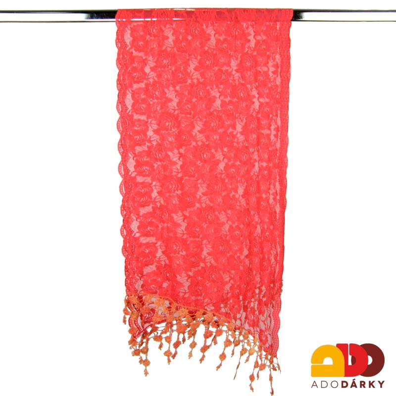 Krajková dámská šála s růžemi