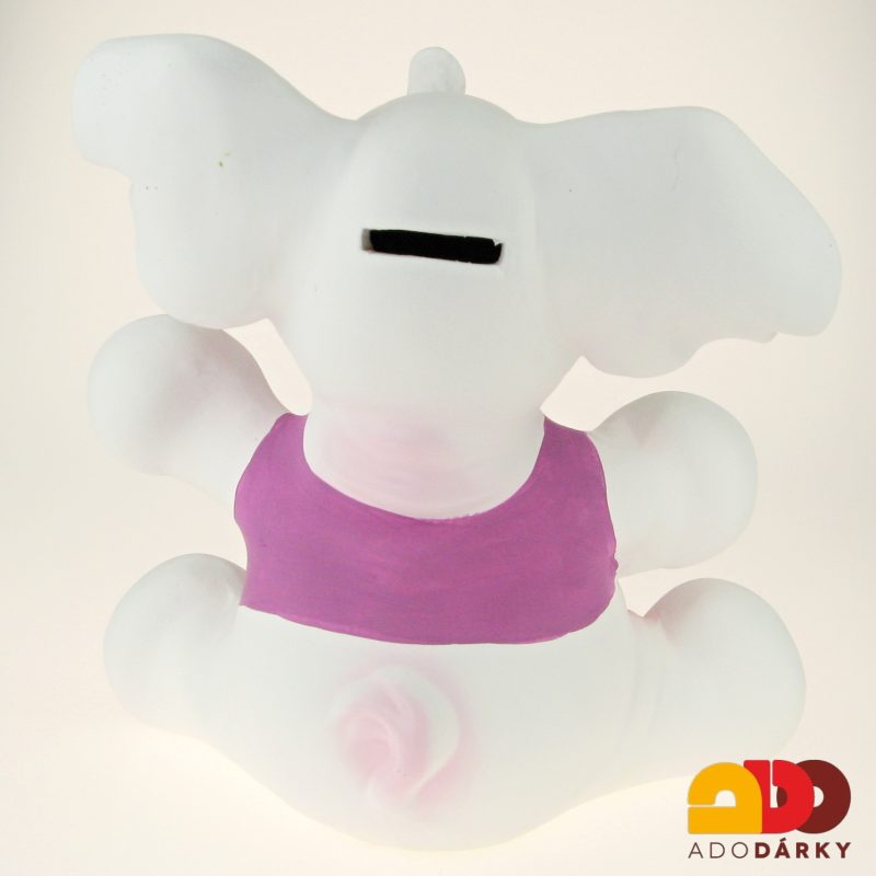 Pokladnička Slon bílý sedící 26 cm