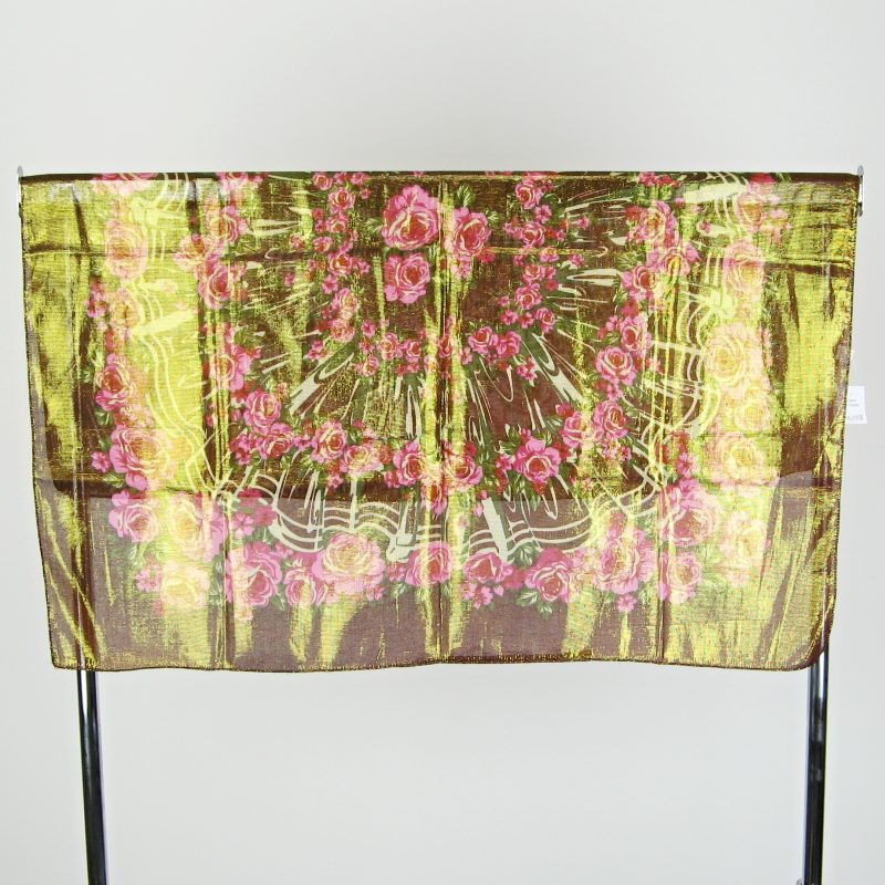 Dámský šátek zlatý s růžemi