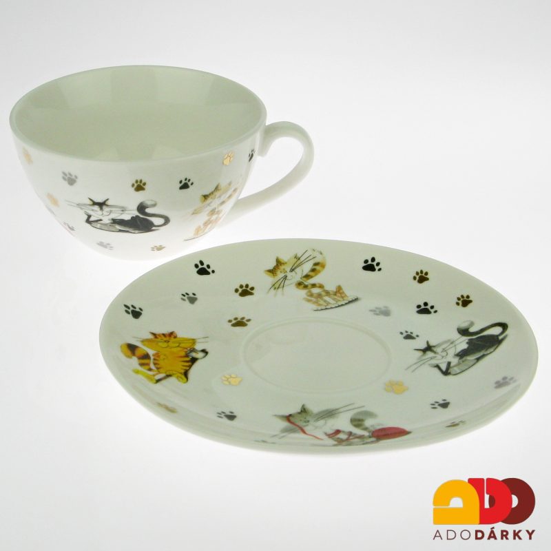 Šálek s podšálkem kočka 325 ml