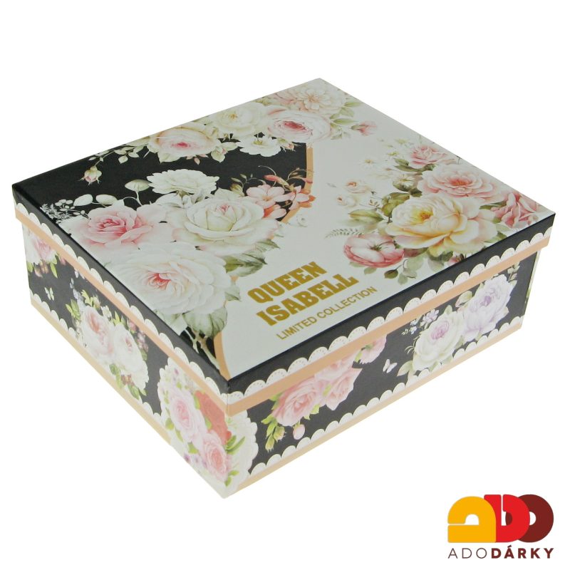 Váza baňatá 21 cm Levandule a pivoňka