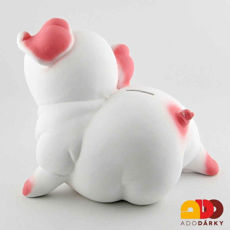 Pokladnička prase obrovské bílé 28 cm