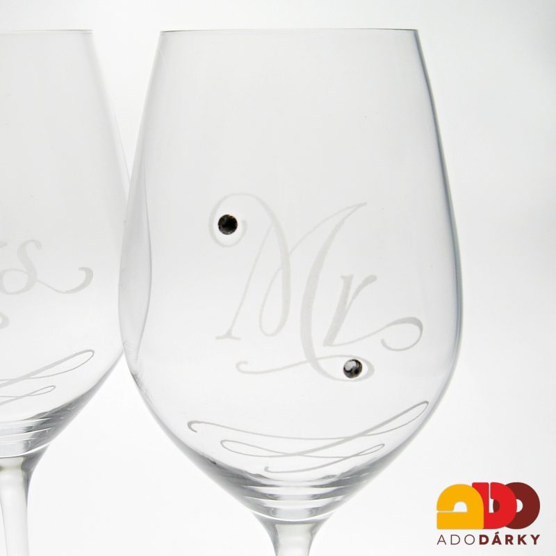 Sklenice na víno MR & MRs 360 ml sada 2 ks