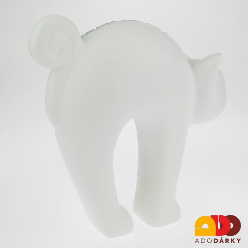 Kočka zdobená ornamenty bílá 21 cm
