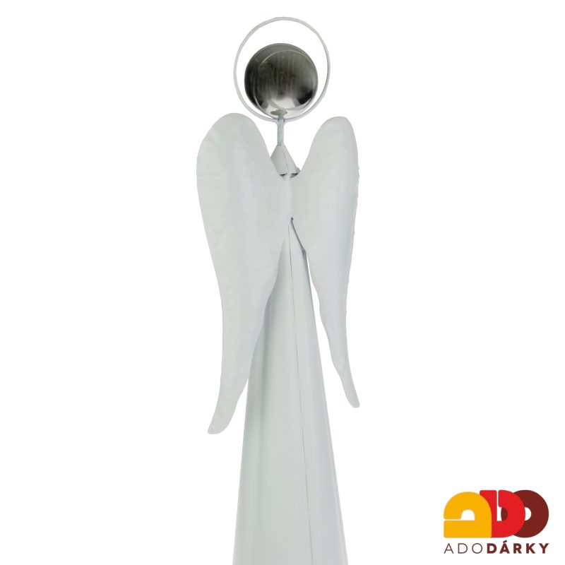 Plechový anděl svícen 63 cm