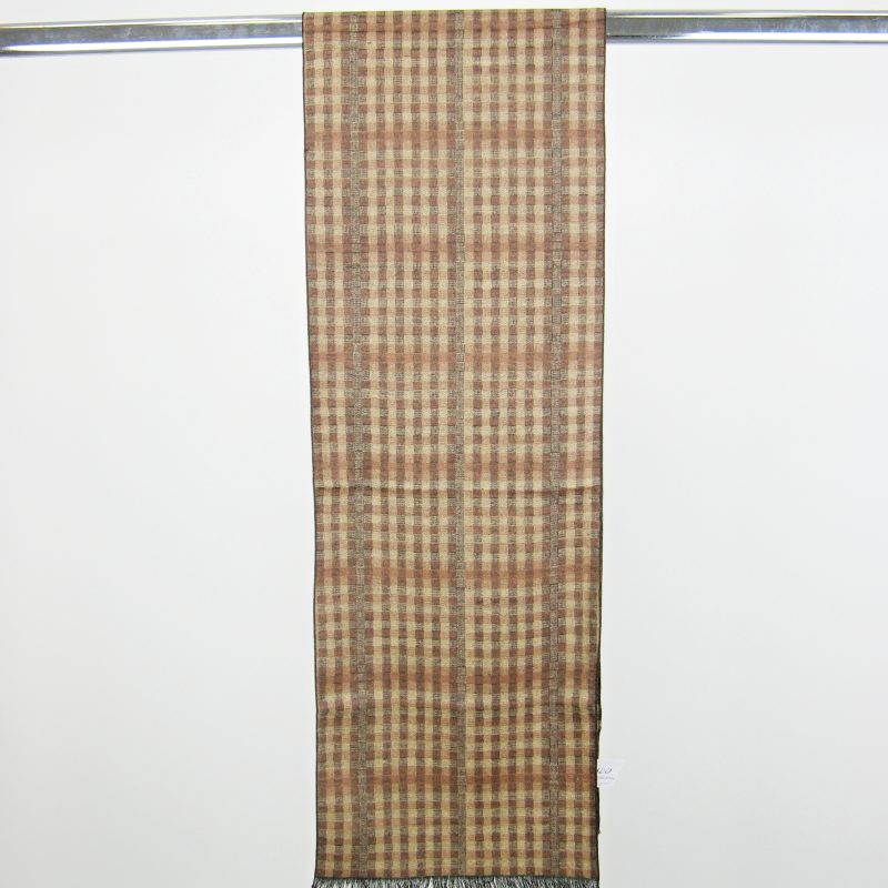 Pánská šála úzká károvaná hnědá