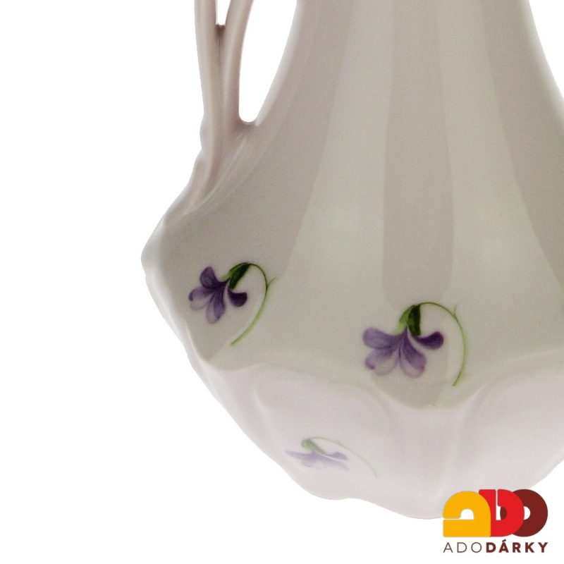 Džbánek růžový porcelán s fialkami 26 cm