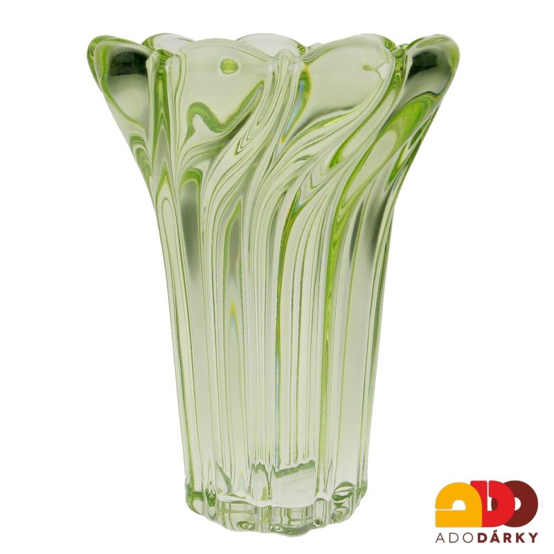 Skleněná váza Tulip zelená 20 cm
