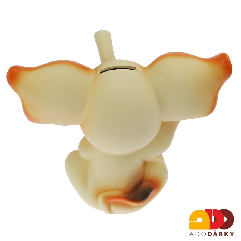 Pokladnička slon s velkýma ušima oranžový 28 cm