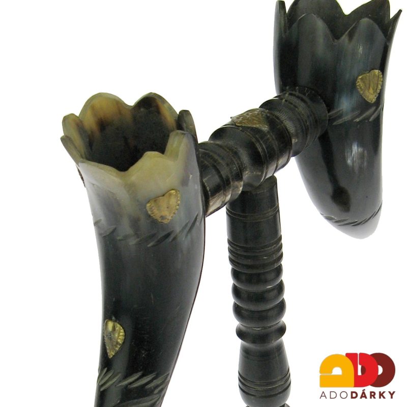 Dekorace z mosazi a rohoviny 25,5 cm