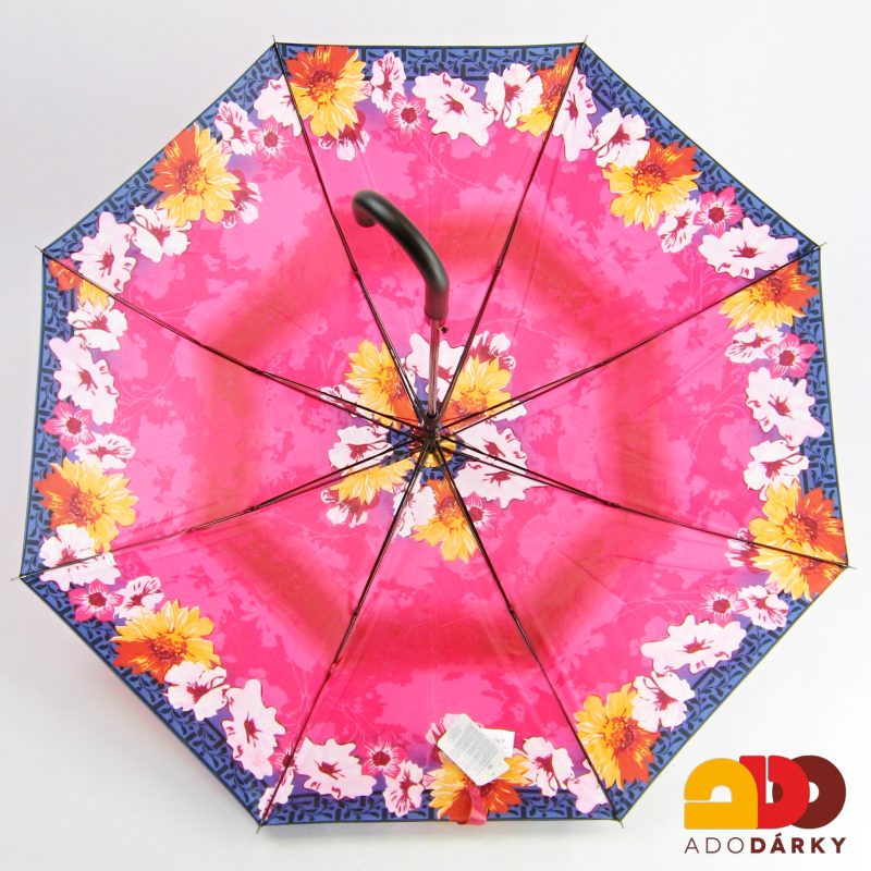Dámský deštník růžový s květy