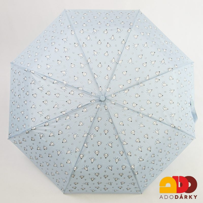 Modrý skládací deštník s diamanty